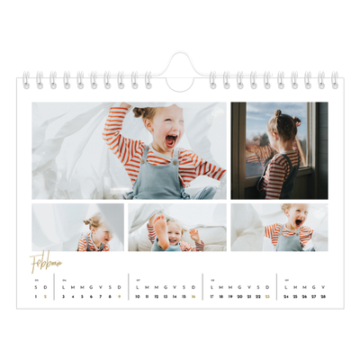 Calendario fotografico A5 — Testo scarabocchiato [Febbraio]