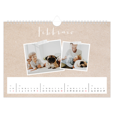 Calendario fotografico A4 — Calendario di ritagli [Febbraio]