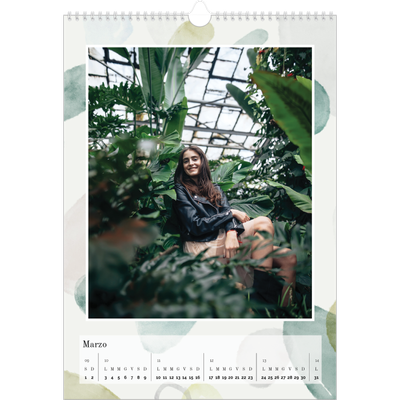 Calendario A3 verticale — Punti ad acquerello [Marzo]