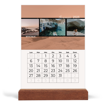 Calendario con supporto in legno verticale — Avventura